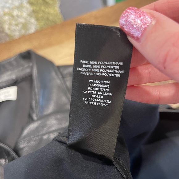 Aritzia Babaton•Vegan Leather Pelli Shirt Jacket•Black•Size 2XL - Picture 5 of 9